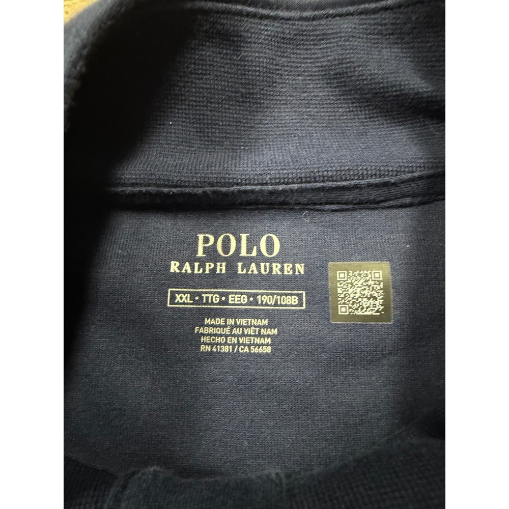 Polo‎ Ralph Lauren Men's XXL Navy Blue Quarter Snap Pullover Red Pony - Picture 3 of 5